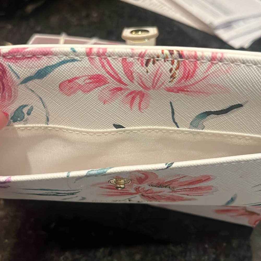 Nanette Lepore Cream Floral Wallet with Pink Accents - Picture 6 of 6